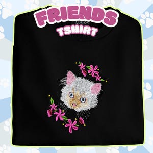 Custom Pet Portrait Embroidered, Tshirt,Custom Dog Face Embroidered,Pet Memorial Gift,Personalized Embroidered Tee,Pet Gift