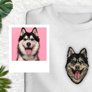 Retrato de mascota personalizado bordado, sudadera, cara de perro personalizada bordada, regalo conmemorativo para mascotas, sudadera bordada personalizada, regalo para mascotas