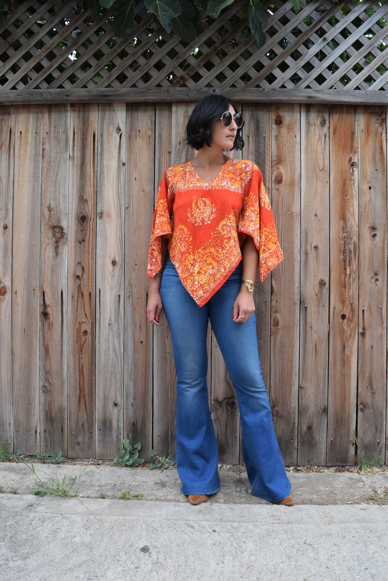 GYPSY EYES HANDMADE Boho Tunic Made with Vintage Fabric S