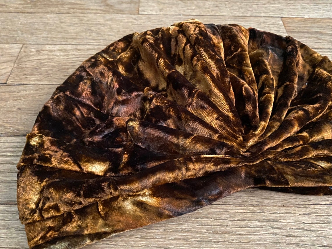 Gypsy Eyes 'carolina' VELVET TURBAN in RUST Etsy