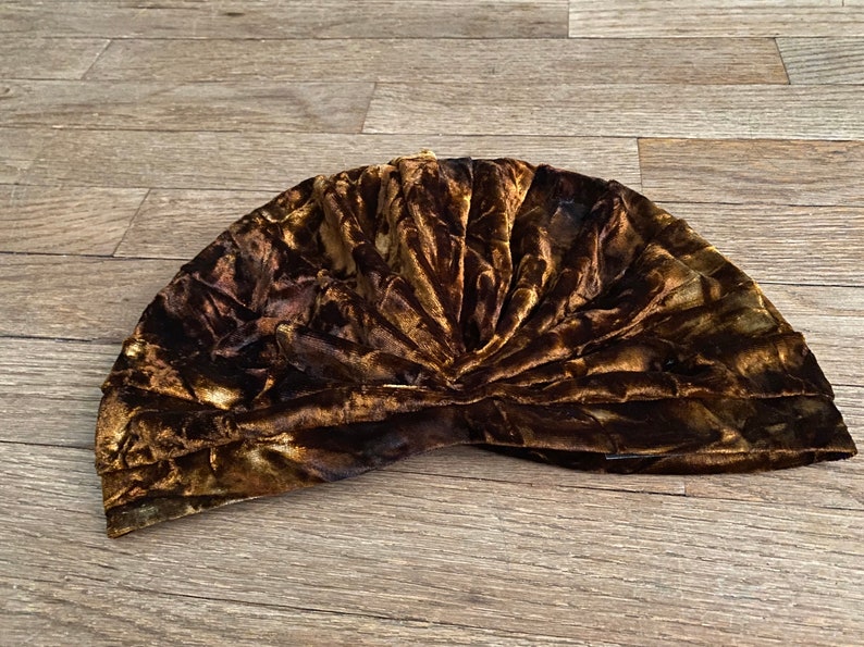 Gypsy Eyes 'carolina' VELVET TURBAN in RUST Etsy