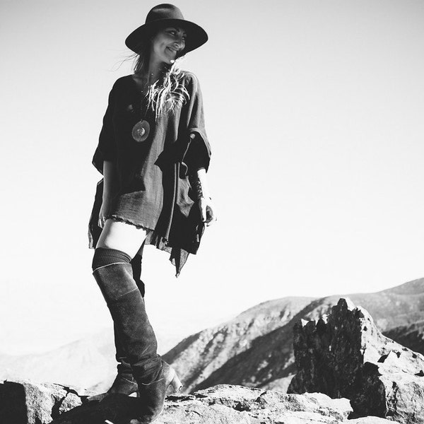 Gypsy Eyes BOHO noir tunique en couches OS