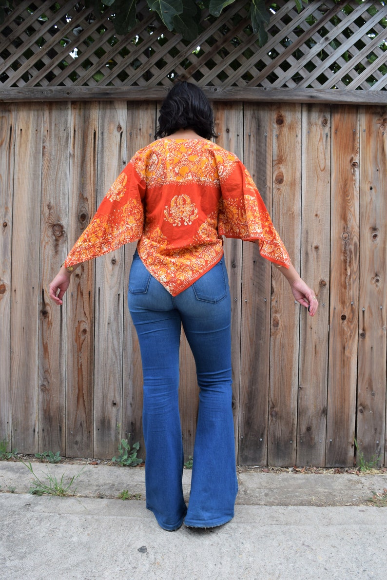 GYPSY EYES HANDMADE Boho Tunic Made with Vintage Fabric S