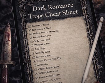 Dark Romance Trope Cheat Sheet | BookTok Reading Gift | Spicy Book Gift | Dark Romance Reader | Digital Download PDF