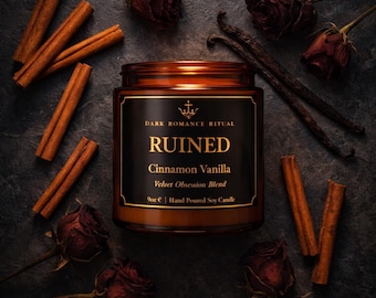 Ruined Dark Romance Kerze | Zimt Vanille Sojakerze (BookTok inspiriert)