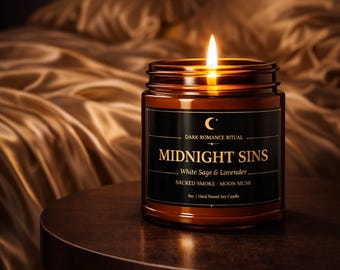 Midnight Sins Dark Romance Kerze | Weißer Salbei, Lavendel, Sojawachs
