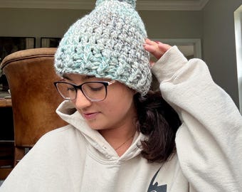 Gorro de crochet para adultos • Gorro de invierno grueso y acogedor hecho a mano