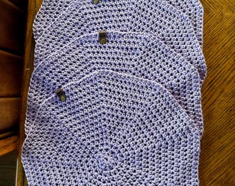 Mantel individual de crochet de estilo rústico hecho a mano (juego de 4 o 6)