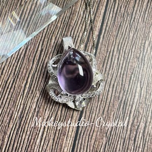 Natural Brazilian Amethyst Pendant | Sterling Silver Purple Crystal Necklace | February Birthstone Gift for Her