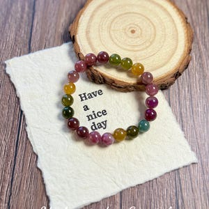 Natural Rainbow Tourmaline Bracelet