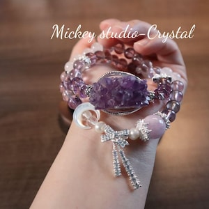 Handmade Natural Amethyst Designed Bracelet Amethyst Bracelet