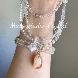 High-Quality Phantom Quartz Pendant Necklace | Original Handmade Clear Quartz & Pear
