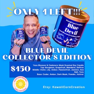 Collector&#39;s Edition Signed by Ryan Drummond (voice of sonic) Sonic Blue Devil ONLY 1 LEFT!- Yuzu Blossom & Cashmere Musk Scented Soy Candle