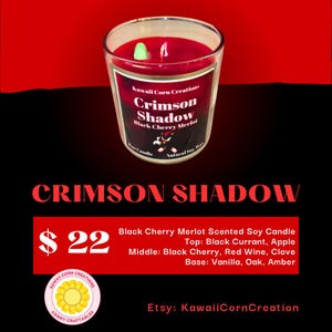 Shadow the Hedgehog - Crimson Shadow - Black Cherry Merlot Soy Candle
