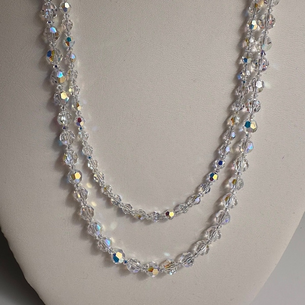 Limited Editions- Swarovski Crystal AB Round Necklaces / 3 Bead options / Petite Crystal AB Formal Necklace