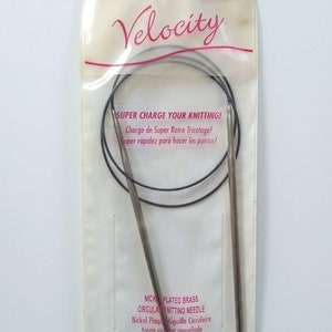 Circular knitting needles, Susan Bates, Velocity, Nickel plated Brass, 29 inch / 73.5 cm image 2