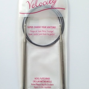 Circular knitting needles, Susan Bates, Velocity, Nickel plated Brass, 29 inch / 73.5 cm image 3