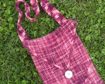 Shoulder Bag, Hand Woven Original, Purple, Fuschia and Petal Pink