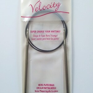 Circular knitting needles, Susan Bates, Velocity, Nickel plated Brass, 29 inch / 73.5 cm image 4