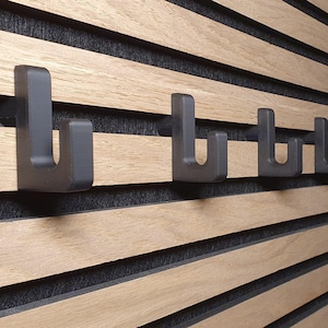 Acoustic Panel Hook - TLock - Akustikplatten-Einzelhaken - Garderobenhaken - eckig horizontale Ausrichtung