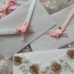 Pink Floral Lace Decorative Envelopes