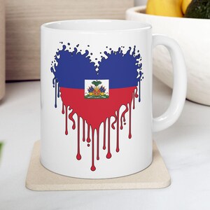 Haitian Flag Day Mug | Haiti Map Coffee Cup | Haitian Gift for Him or Her | Haiti Pride Mug | Haitian Lives Matter | Haiti Flag Mug