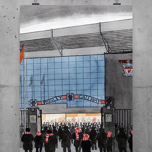 Liverpool FC Wall Art Birthday Gift For Him Liverpool Poster Anniversary Paisley Gates Art Anfield Stadium Art Gift For Father