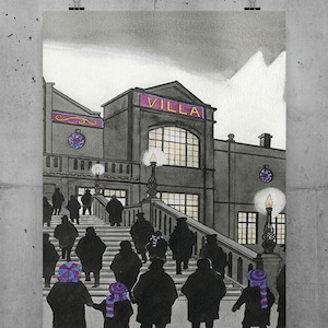 Aston Villa Wall Art Birthday Gift For Him Aston Villa FC Anniversary Art Gift For Boyfriend Aston Landscape Art Gift For Aston Villa FC Fan