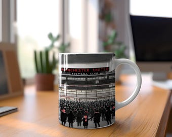Regalo del Manchester United para tu esposo, regalo del Manchester United FC para tu papá, regalo de cumpleaños nostálgico del Manchester United para tu abuelo, taza de café y té del Manchester United para tu pareja.