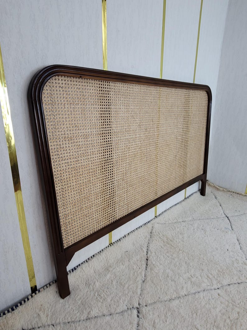 Rattan Headboard – Minimalist Woven Bed Headboard – Natural Bedroom ...