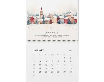 2027 Wall Calendar, Cottagecore Seasonal Art Calendar, Watercolor Nature Monthly Planner, Cozy Aesthetic Decor, Gift for Her, Christmas Gift