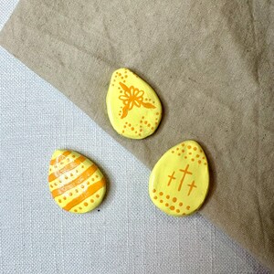 Yellow Easter Egg Clay Magnet Set