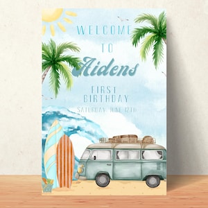 The Big One First Birthday Welcome Sign Surf First Birthday Sign,Surf Birthday Party The Big One Welcome Sign Surfer Boy Birthday Party