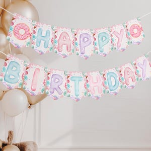 Deux enseignes de bannière de fête d&#39;anniversaire douces, modèle de bannière de 2e anniversaire de fille, décoration de fête d&#39;anniversaire crème glacée bannière de joyeux anniversaire anniversaire de fille