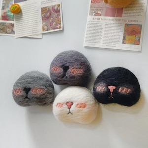 Felted Cat Whisker Keeper Magnet: Custom 3D Pet Memorial Gift