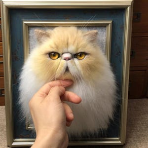 3D Needle Felted Pet Portraits, Custom Wool Felt Pet Memorial Gift, Personalized Felt Cat Plush, Pet Lover Gifts, Pet Loss Gift, Pet Artwork