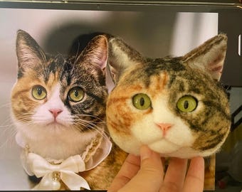 3D Wool Felt Custom Pet Portrait, Handcrafted Cat Portrait, Personalized Gift for Pet, Pet Lover Gifts, Pet Memorial Frame, Pet Loss Gifts