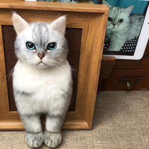 3D Wool Felt Half Body Pet Portrait, Custom Felted Animals Memorial Frame, Pet Replica, Pet Felt Plush, Pet Lover Gifts, Pet Loss Gifts