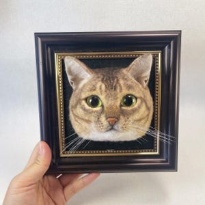 Custom Needle Felted Pet Portrait: Cat Memorial Frame, Pet Loss Gift