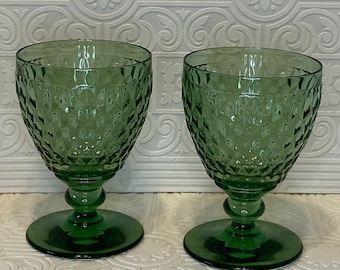 2 Villeroy &Boch Boston Green Claret Wine