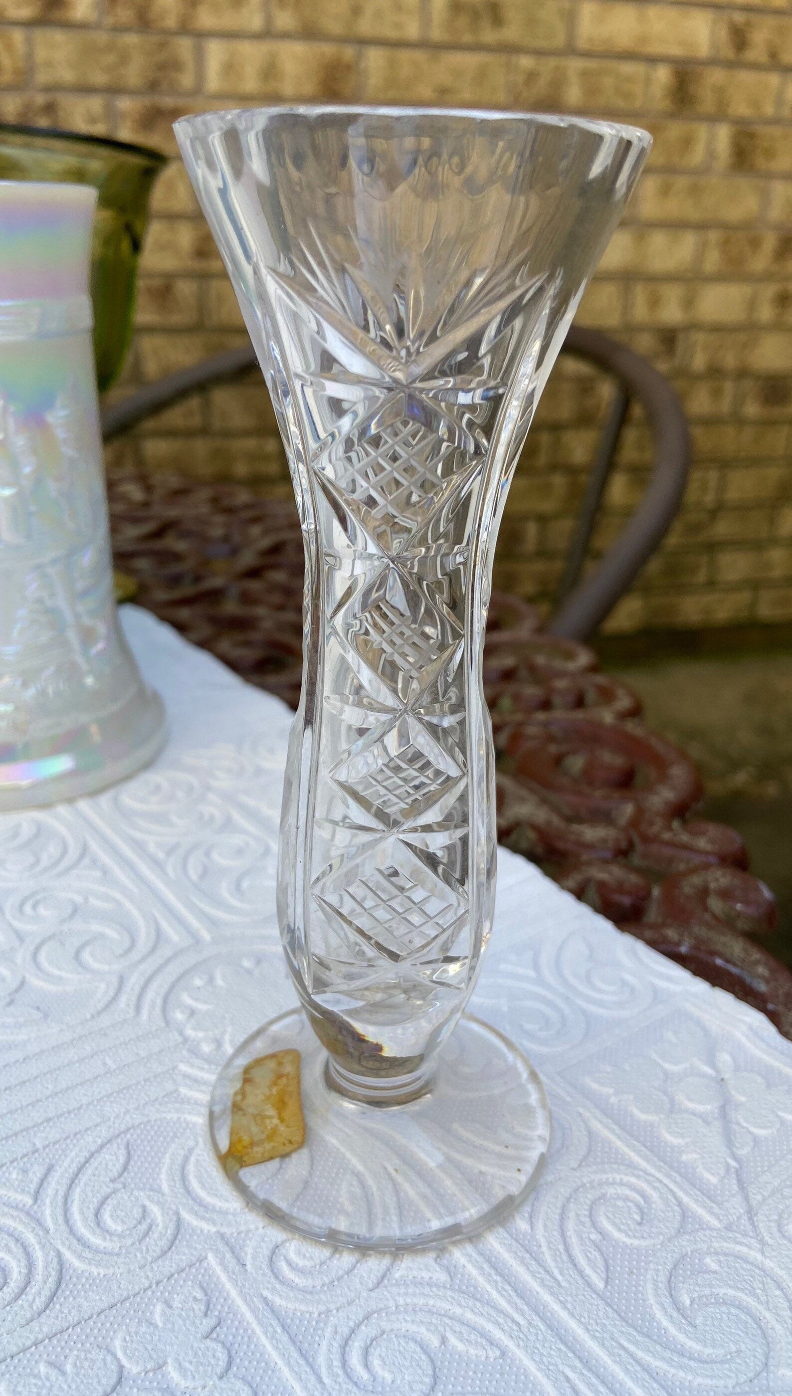 Violetta Hand Cut 24k Lead Crystal Vase Made in Poland Etsy