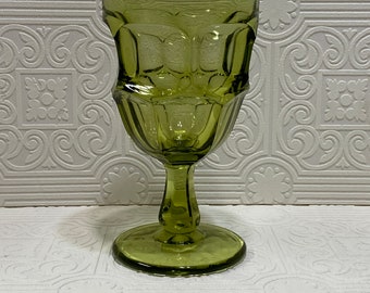 Fostoria Argus Green Footed Water Tumbler Goblet