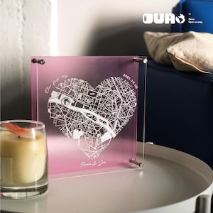 Benutzerdefinierte Karte Geschenk für Paare Handgefertigtes Jahrestags-Karte Geschenk für Sie Freundin Einweihungsgeschenk für Frau Wo alles begann Gravur auf Acryl