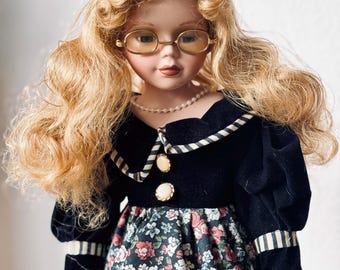 Vintage Porcelain Doll, Victorian Style, Collectible Decor