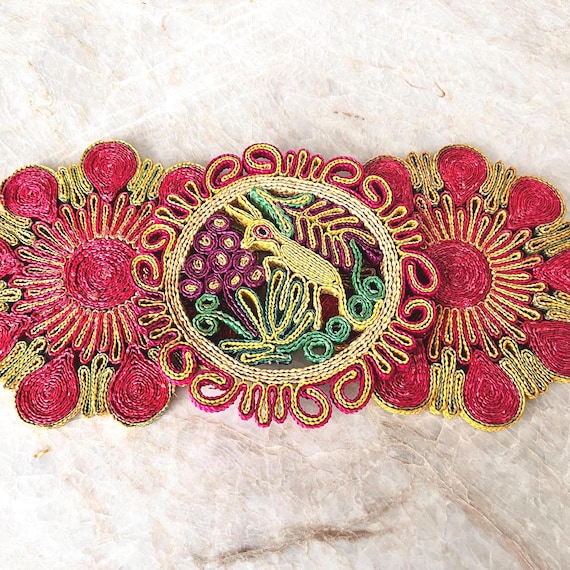 Vintage Woven Raffia Trivets – Set of 3 Colorful Hot Pads with Rabbit & Floral Designs, Boho Folk Art Kitchen Decor