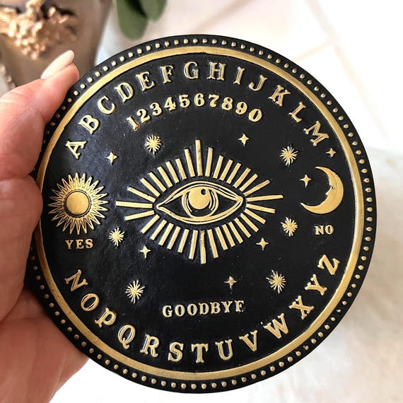 Modern Alchemy Candle Jar — Sandalwood Suede & Amber Ouija Board Vessel | Gothic Candle Holder | Reusable Witchy Jar | Occult Home Aesthetic