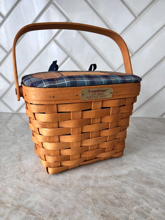 Longaberger 1994 Dresden Edition Basket | Pumpkin Fabric Lid, Liner & Protector | Fall Harvest Décor | Classic Primitive Woven Maple Basket