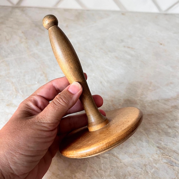 Antique Wooden Darning Mushroom – Sock Mending Tool, Primitive Sewing Notion, Rustic Textile Repair, Early 1900s Woodwork