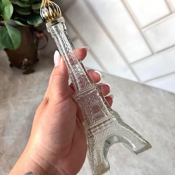 Vintage Avon Eiffel Tower Cologne Bottle | Clear Glass Paris Perfume Decanter | Empty Rapture Collectible Vanity Bottle | French Decor