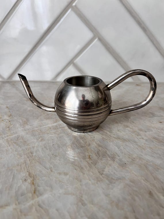 Aladdin Oil Lamp | Silver Votive Tea Light Holder | Tabletop / Shelf Decor Magic Lantern Genie Lamp | Vintage-Inspired Metal Decor